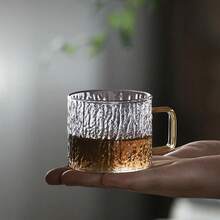 12/6/4/2件150毫升/可爱耐热优雅透明玻璃杯、茶杯、浓缩咖啡玻璃杯、中国功夫热茶杯、茶杯套装，适合家庭、派对、咖啡厅、婚礼、办公室、母亲节优雅礼物。 - 樹皮紋 - 查看 7