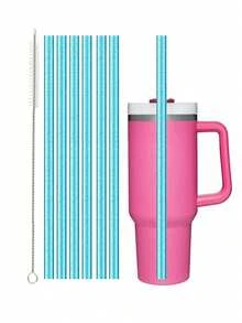 6 包替换吸管适用于 40 盎司 30 盎司 20 盎司 14 盎司探险旅行杯，可重复使用闪光吸管带刷子与 Cup 马克杯配件兼容 - 彩色 - 查看 18