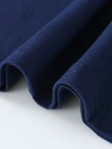 Teen Girl Cartoon Cat & Ramen Print T-Shirt - Navy Blue - View 4