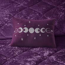 Felicia Luxe 轻质棉被套装，天鹅绒豪华双面钻石绗缝床上用品套装，适合所有季节，配套枕套，装饰枕头，柔软，舒适现代，3 件套，有灰色/黑色/蓝色/紫色/腮红色/青色/海军蓝、全尺寸/大号床、特大号床/加州特大号床可选 - 紫色 - 查看 5