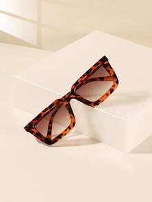 2 Pieces Of Women's Acrylic Casual Rectangular Fashion Glasses, Black + Silver / Black + Brown, Two Combinations To Choose From, Suitable For Festival Outings And Beach Parties, Suitable For Summer Beach Vacations, Outdoor, Travel - đen + cam - Xem 3