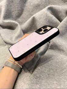 Custodia per telefono minimalista e alla moda con stelle dorate, compatibile con 16 Pro Max, 15, 14, stile coreano di nicchia, protezione antiurto compatibile con 16, 15 Pro