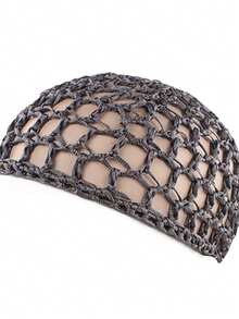 1pc Women's Solid Hollow Breathable Hair Net Cap, Thick Knit Hair Care Sleep Cap, Suitable For Daily Use Net Hat Headpiece ,Beauty ,Hair Accessories - Multicolor - View 4