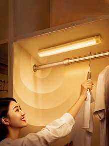 1pc LED Wireless Motion Sensor Cabinet Light, Magnetic USB Rechargeable Night Light (10/20/30/50cm) For Lighting In Kitchen, Bedroom, Cabinet, Wardrobe, Stairs, Hallway (Please Watch The Video For Installation Guide) Battery Capacity: 150mAh, 200mAh, 350mAh, Kitchen Accessories, Kitchen Decor, Bedroom Decor, Bedroom, Lights, Light, Kitchen, Stair Lights, Bedroom Decor, Room Decor Bedroom, Lamp, Ceiling Lights