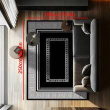 1pc Luxury Nordic Modern Abstract Geometric Area Rug, Circular Pattern Rectangle Soft Faux Wool Washable Carpet, Suitable For Living Room, Bedroom, Entryway, Bathroom, Hallway, Patio, Kitchen, Indoor Outdoor, All Season Large Size Mat, Classic Black Gray - Home Decor - Multicolor - View 18