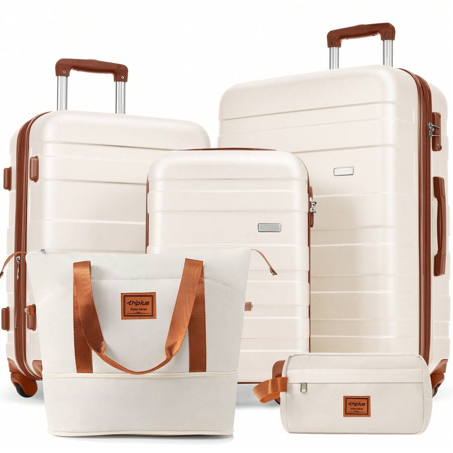 Flieks Luggage Set With Toiletry Bag, Hard-Shell Trolley Suitcase Set, School Trip Essentials For Student Dormitories, Student Essentials For University, Robust Travel Suitcases And Suit Bags, Hand Luggage Set, Travel Suitcase, 4 Wheels, ABS Material, TSA Lock