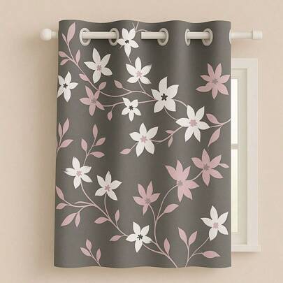 Cortina para Vitro 1,00x80cm – 1 Parte Estampada Decorativa