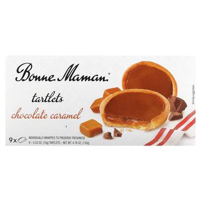 Bonne Maman Tartlets, Chocolate Caramel, 9 Tartlets, 0.53 Oz (15 G) Each