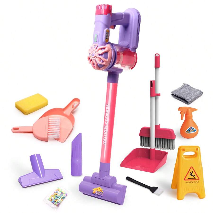 Children's Multi-Functional Vacuum Cleaner Set - Cleaning And Sweeping Set, Household Chores And Pretend Play Cleaning Tools, Children's Room Simulated Cleaning Interactive Game Toy, Role-Playing Props, Suitable For Boys And Girls As Christmas, Halloween, And Birthday Gifts - Multicolor - View 1