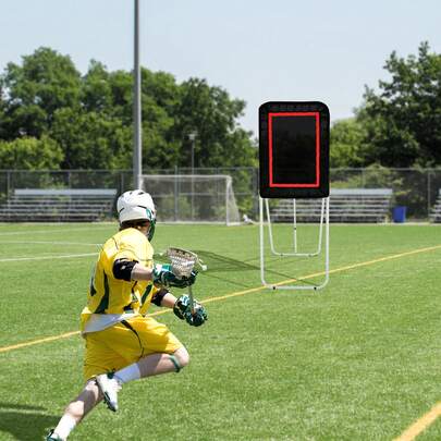 Foldable Hockey Rebounder, Suitable For Backyards, 3x4-Foot Volleyball Rebound Net, Pitchback Throwing Rebound Baseball And Softball Training Screen, Adjustable Angle Shooting Training Wall, Black