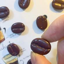 5/10 piezas Pegatinas magnéticas de granos de café para refrigerador, pegatinas de fotos realistas de alimentos, pegatinas de notas, decoración de cocina y hogar