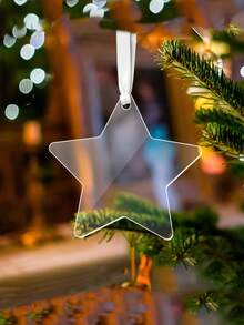 12 Stück/5 Stück Weihnachts-Transparente Fünfzackige Stern Nachrichtentafel, weiße transparente Oberfläche kann mit Foto-Aufklebern beklebt werden, kann selbst beschriftet werden, Weihnachtsbaum-Schmuck, Weihnachtsdekoration, Glitzer-Stern Weihnachtsbaum-Schmuck, geeignet für Weihnachtsdekoration, Neujahrsparty-Geschenke, Heimdekoration zum Selbermachen von Kränzen, Weihnachtsstern-Dekoration