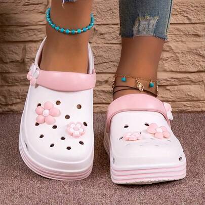 Women's Hollow Hole Slip-On Sandals, New Summer Non-Slip Soft Nurse Work Outdoor Beach Slippers, Fashionable Thick Sole Anti-Slip Surgical Room Soft Bottom Clogs