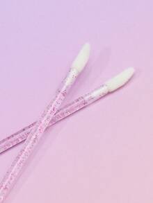 50支紫色睫毛膏刷/唇刷/指甲刷，睫毛刷，口红刷，唇彩遮瑕刷，化妆海绵，化妆工具，一次性化妆刷，清洁刷，眼影刷工具 - 紫色 - 查看 4