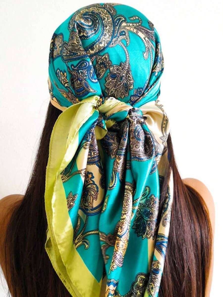 1 pieza Pañuelo de estilo bandana con estampado de anacardo, diadema, accesorio para el cabello