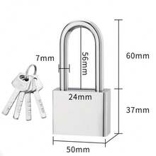 4-Key Heavy Duty Stainless Steel Padlock - Rust-Proof, Waterproof, Suitable For Dorm, Warehouse, And Iron Gate, Waterproof Lock