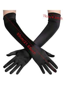 D EXCEED 1/3 Pairs Of Women's Long Gloves - Elegant Accessory - Perfect For Bridal Looks, Art Deco Themed Weddings, Vintage Tea Parties, Garden Soirees, Classic Formal Dinners And Opera Performances​ - Multicolor - View 9