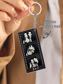 1个定制照片钥匙扣 - 5种款式，个性化照片吊坠，独特纪念品，定制照片钥匙扣，送给朋友、家人的礼物，生日礼物，情人节礼物，个性化定制礼物，情侣礼物，适用于家居、办公室、车钥匙等，情人节男士礼物，男友礼物，个性化配饰，背包吊坠，圣诞礼物，个性化礼物，实用时尚 - 彩色 - 查看 14