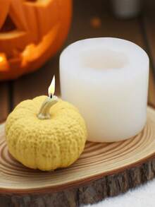 1pc Halloween Candle Wax Mold, Silicone Pumpkin Plaster Decor Candle Mold