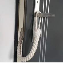 1pc Fabric Door Stopper, Wall Mounted Door & Window Protector With Woven Rope, & Fashionable Home Decor, Cute Design, Soft Material, Suitable For Household Use, Stylish Protector, Durable Structure - Multicolor - View 2