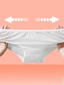 5条装一次性女士内裤，透气亲肤，柔软舒适，高弹力，无痕，适合户外、产后、旅行，随机包装，适合各种体型