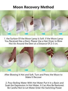 1pc 3D Moon Lamp, LED Moon Night Light, Home Decor Desk Lamp, Party Decoration, Holiday Lighting, Suitable For Bedroom, Living Room, Party, Garden, Dining Room, Can Be Used As Holiday Gift