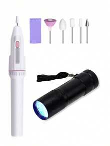 UV LED美甲灯，迷你凝胶美甲灯，便携式固化灯，适用于凝胶指甲油，专业沙龙手指和脚趾美甲灯，家用DIY - 黑色 - 查看 8