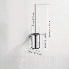 1 pezzo Spazzola per WC con supporto per bagno, spazzola per pulizia della tazza del water, supporto da parete per spazzola per WC, finitura spazzolata