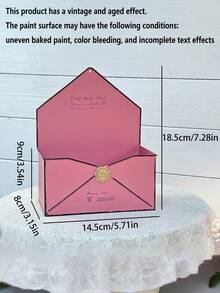 1pc Of Vintage Distressed Wrought Iron Wall-Mounted Planter, Envelope-Shaped Planter, Outdoor Garden Decoration, Suitable For Indoor And Outdoor Use - Succulents, Herbs, And Flowers Planter - Pre-Drilled Design, Easy Hanging Installation, Suitable For Balcony, Patio, Garden, And Terrace Decoration, Handmade, Vintage Aesthetic, Wall Decoration, Sturdy Construction, Gardening Home Decoration