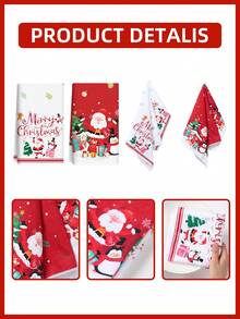 2pcs Christmas Kitchen Towels, Santa Claus Dish Towels, Absorbent Tea Hand Towel, Quick-Dry Hand Washing Dishes Tea Towels, Christmas Decorations, Christmas Home Decor, Kitchen Decor, Bathroom Decor, Christmas Room Wall Decor, Baking & Cooking Dish Cloths, Cleaning Cloth, Merry Christmas Supplies, Christmas Party Supplies, Xmas Gifts, Christmas Gifts, 2026 New Year Decor