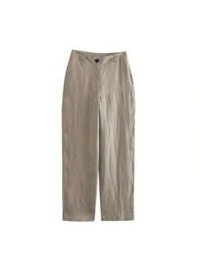 Conjunto de camiseta interior sin mangas con diseño de cuentas de cuello en V y pantalones casuales, estilo europeo y americano para mujer