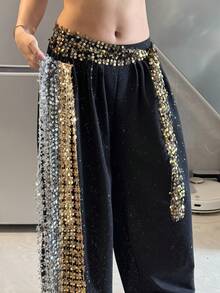 爵士舞新款小众亮片镂空腰带街舞韩流臀巾肚皮舞腰链舞蹈臀巾 - 彩色 - 查看 6