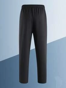 Herren Lässig Sportliche Lange Hose, Schwarz und Weiß zweifarbig, mit Kordelzug an der Taille und Taschen an beiden Seiten, geeignet für Sport, Reisen usw. - Schwarz und Weiss - Übersicht 4