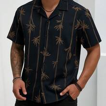 Floral Hawaiian Shirt Beach Summer Men's Short Sleeve Button Down Viscose Fabric - 花卉 17 - 查看 1