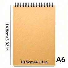 1 pachet de 30 de coli, blocuri de schițe vintage kraft, calitate artistică - caiet de schițe cu spirală, dimensiuni A4, A5, A6, hârtie de schițe artistice fără acid, pentru desen, schițare, scris, potrivită pentru adulți, începători, artiști, poate fi folosită ca și cadou de întoarcerea la școală