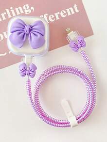 5pcs UK Plug Apple 20W Charger Protective Case Set, Compatible With Apple Foldable 3-Pin Charger Head, 15/16 Data Cable Nan Charger Protector Charger Case Phone Accessories