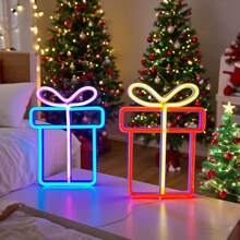 1 Stück LED Geschenkbox Neonlicht Wanddekoration, Weihnachtsthemen Elemente, Bar Szene Dekoration, Stimmungslicht, Batterie/USB betrieben, romantisches Feenlicht, geeignet für Geburtstag, Hochzeit, Kinderzimmer, Schlafzimmer Weihnachtsdekoration Weihnachtsbaum Geschenkdekoration Thanksgiving Hochzeit Heimdekoration Herbstdekoration Herbstdekoration Geburtstagsdekorationen für Geschenke Partyartikel Innen- und Außenbereich Garten Feiertags-Festival Dekoration Halloween Dekoration Wanddekoration Halloween Ornamente