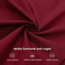 Men's Slim Fit Dress Shirt - Anti-Wrinkle, Anti-Wrinkle And Breathable Elegant Collar | Soft Touch | Machine Washable Comfortable For Work And Events - 酒紅色 - 查看 4