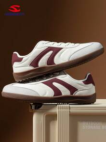 HOBIBEAR 男士休闲运动鞋，简约风格，舒适的步行鞋，柔软橡胶鞋底，适合所有季节 - 米紅 - 查看 5