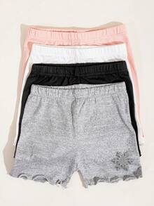 4pcs Girls' Safety Shorts, Lightweight Children's Underwear For Summer
