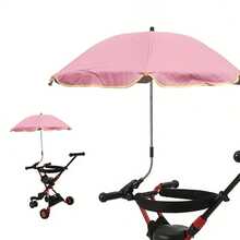 1 szt. przenośny różowy parasol golfowy, parasol plażowy z uniwersalnym zaciskiem, regulowany klips do parasola, wózek podróżny, parasol przeciwsłoneczny