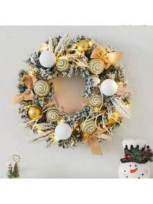 1 szt. świąteczny wieniec dekoracyjny, dekoracja świąteczna do domu, nastrojowa dekoracja, choinka, wisząca na okno, dekoracja domu, świąteczne dekoracje, wystrój pokoju, zima