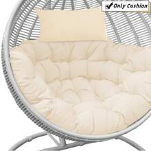 Water Resistant Hammock Swing Chair Cushion (ONLY CUSHION) Egg Chair Cushion Pad Replacement With Head Pillow For Indoor And Outdoor - Màu be - Xem 1