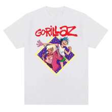 Streetwear Casual Music Band Gorillazs Punk Rock Fashion Printed T-Shirt 90s Retro Short Sleeve Plus Size T-Shirt Unisex Tee Top