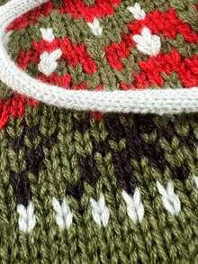 Autumn/Winter European Style Elegant Fashion Mature Daily Versatile Plus Size Women's Jacket, Contrast Color Long Sleeve Hooded Plus Size Cardigan - Army Green - View 4