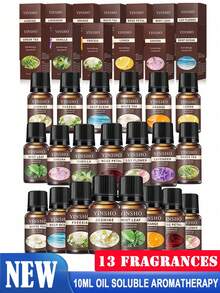 10ml Aromatherapy Essential Oils, Home/Bedroom/Car Air Freshener, Jasmine, Rose, Sandalwood, Lavender, Lemon And Over 10 Scents, Suitable For Aromatherapy Candles, Reed Diffusers And Fragrance Stones