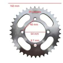 Baseno Engrane sprocket trasero 39T 428 125z repuesto para motocicleta, engranaje trasero, compatible con Italika 125z, resistente y confiable - A - Ver 2