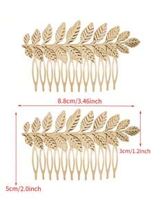 金属叶子发夹，多功能叶子刘海夹，森系发饰爪夹发夹发卡，学习用品 - 金色 - 查看 16