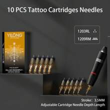YILONG Tattoo Pen Kit, Tattoo Kit, Tattoo Machine Kit With Power Supply 7 Tattoo Inks, 10pcs Tattoo Needles For Beginers