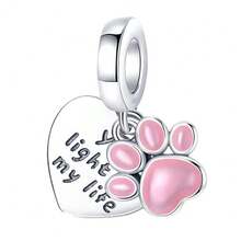 1 Pc Lovely Pink Series Flowers, Hearts, Bears, Rabbits, Dogs, Pandas, Ladybugs, Love, Love Mom, Cups, Pink Beads Charm Bead Fit For Women Bracelets Bangles DIY Jewelry Making And Daily Outfit Matching Jewelry Decoration For Girls Valentines - Pink - View 22